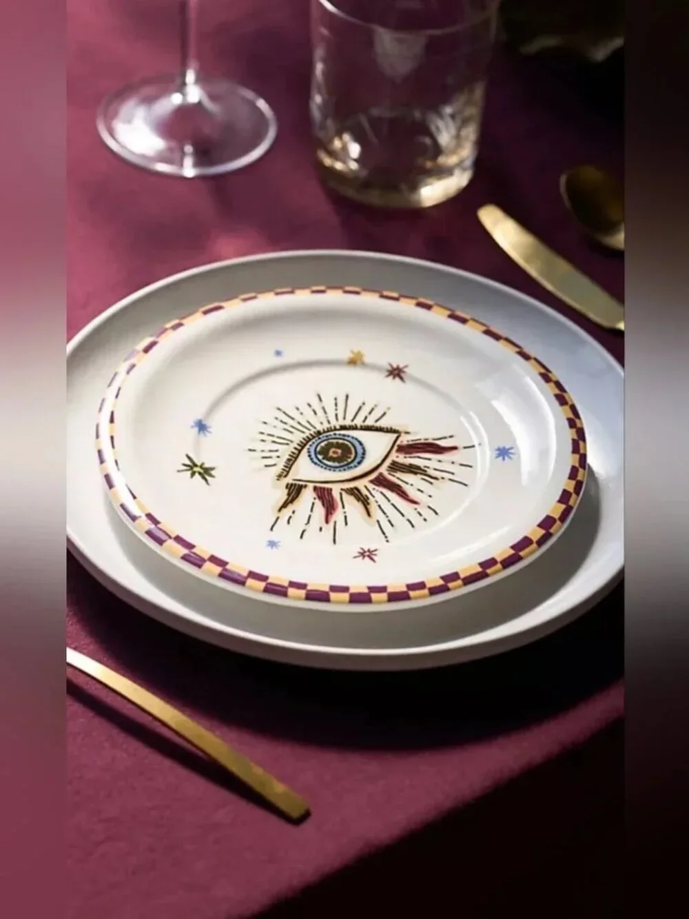 NWT Anthropologie Handpainted Fortune Stoneware Dessert Plate